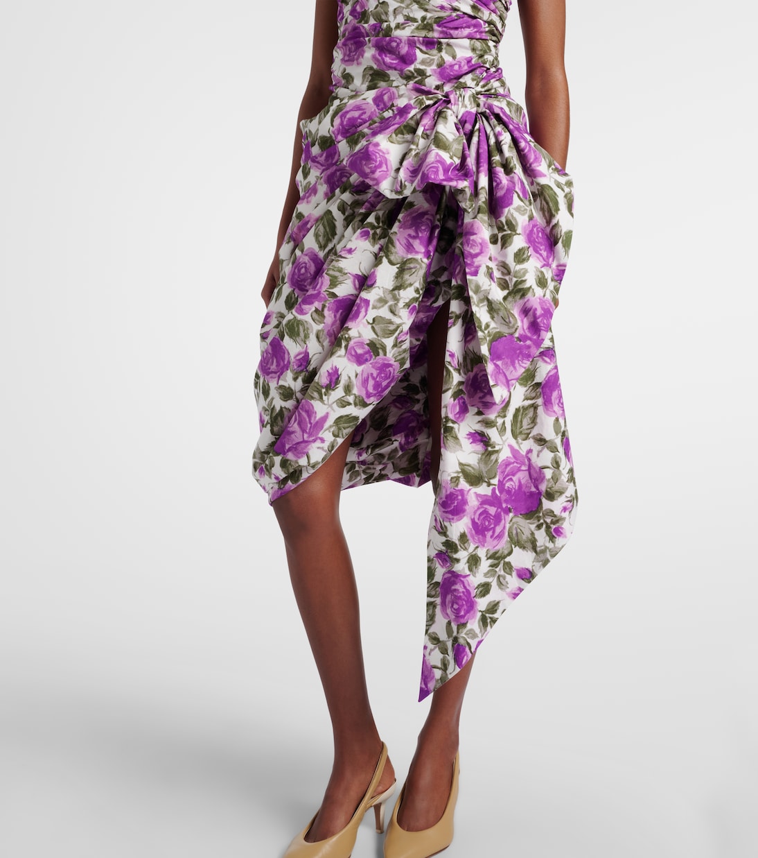 Ruched asymmetric cotton minidress | Chloé