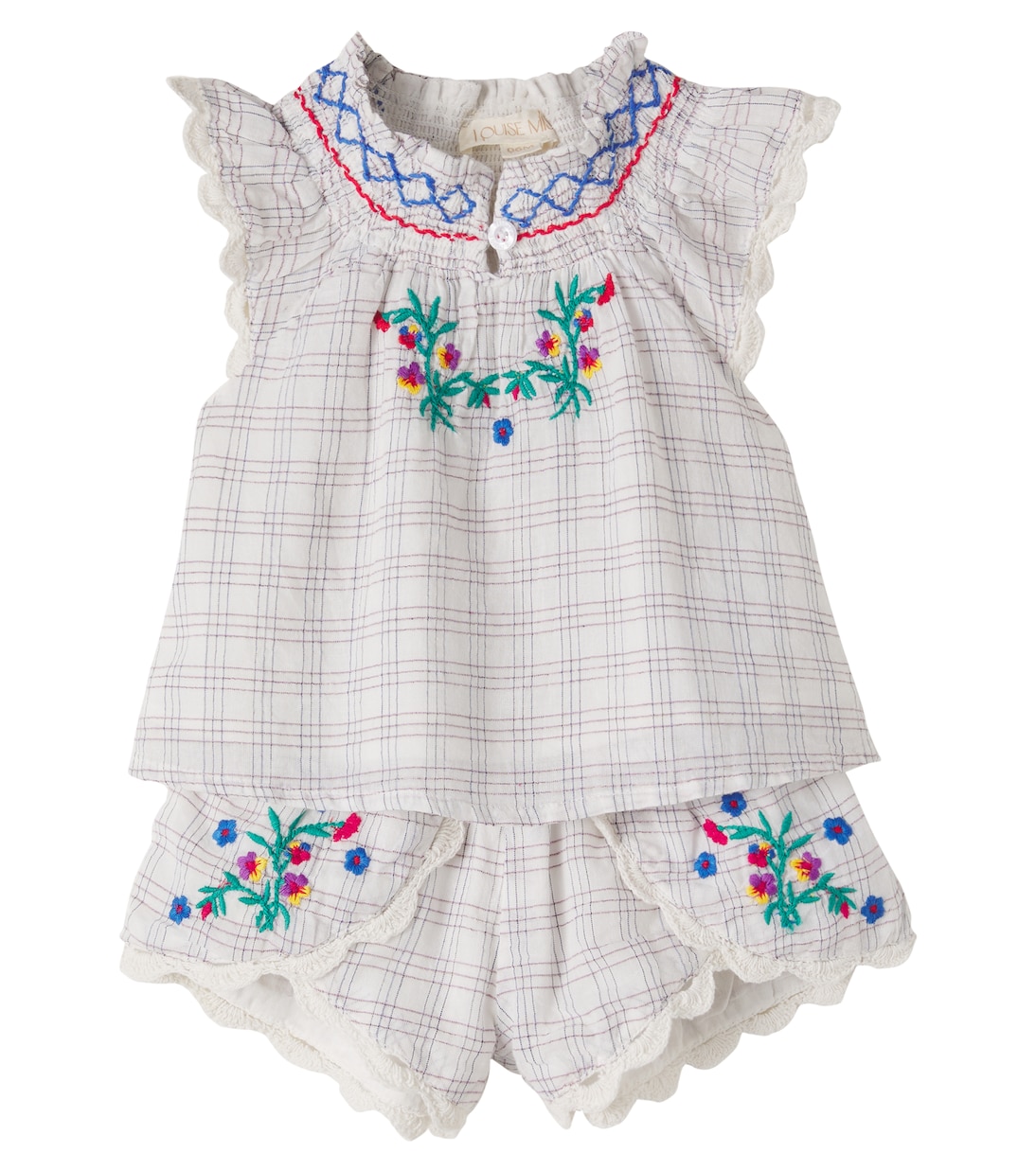 Baby Perlane embroidered cotton top and shorts set | Louise Misha
