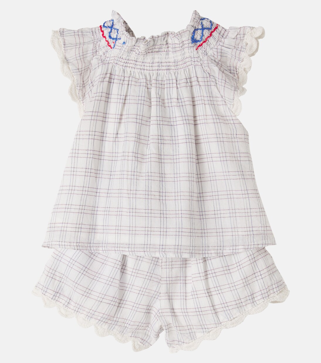 Baby Perlane embroidered cotton top and shorts set | Louise Misha
