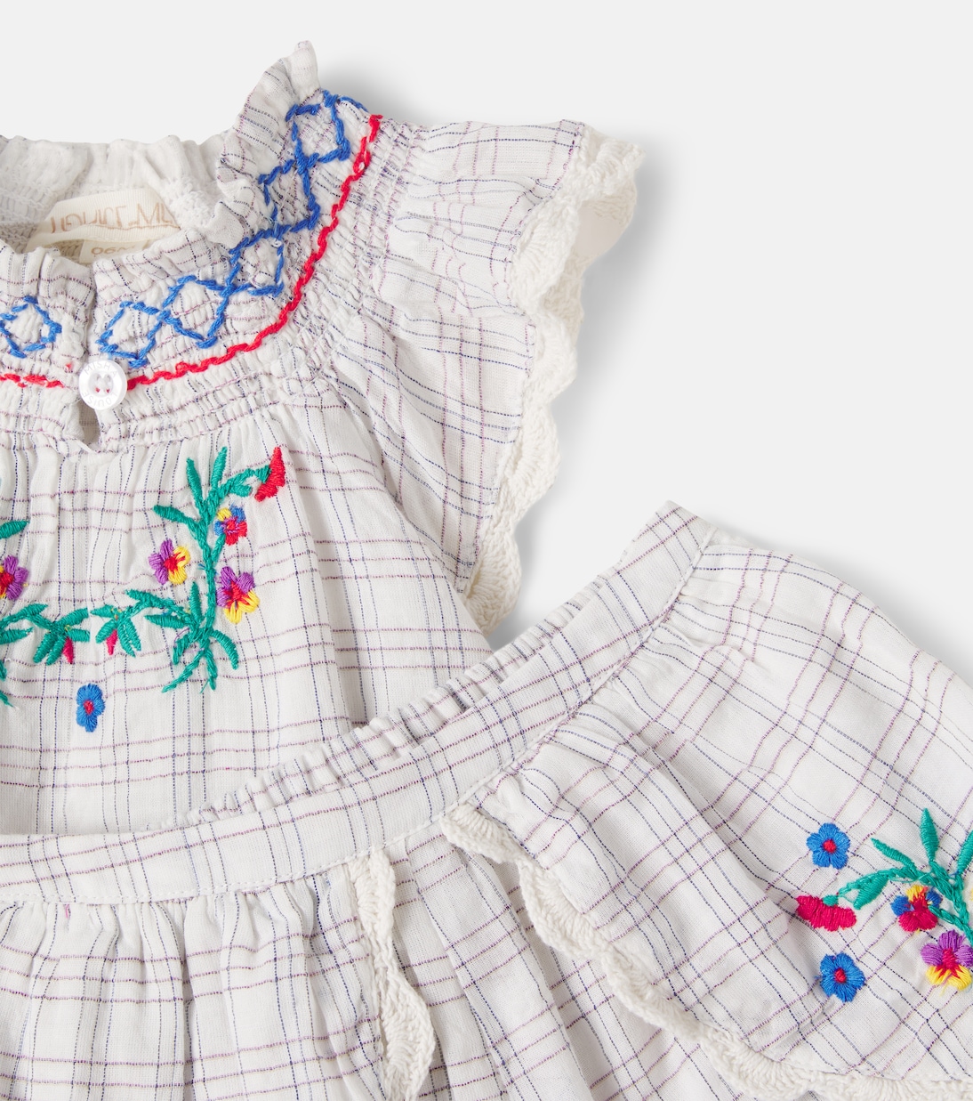 Baby Perlane embroidered cotton top and shorts set | Louise Misha