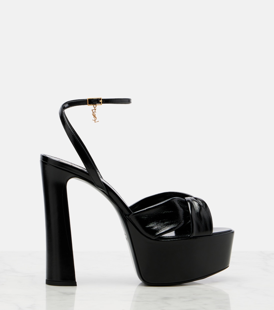 Franciane leather platform sandals | Saint Laurent