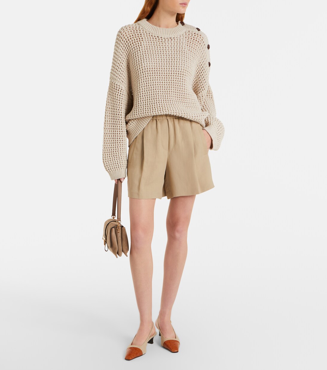 Slingback-Pumps aus Canvas mit Leder | Tod's