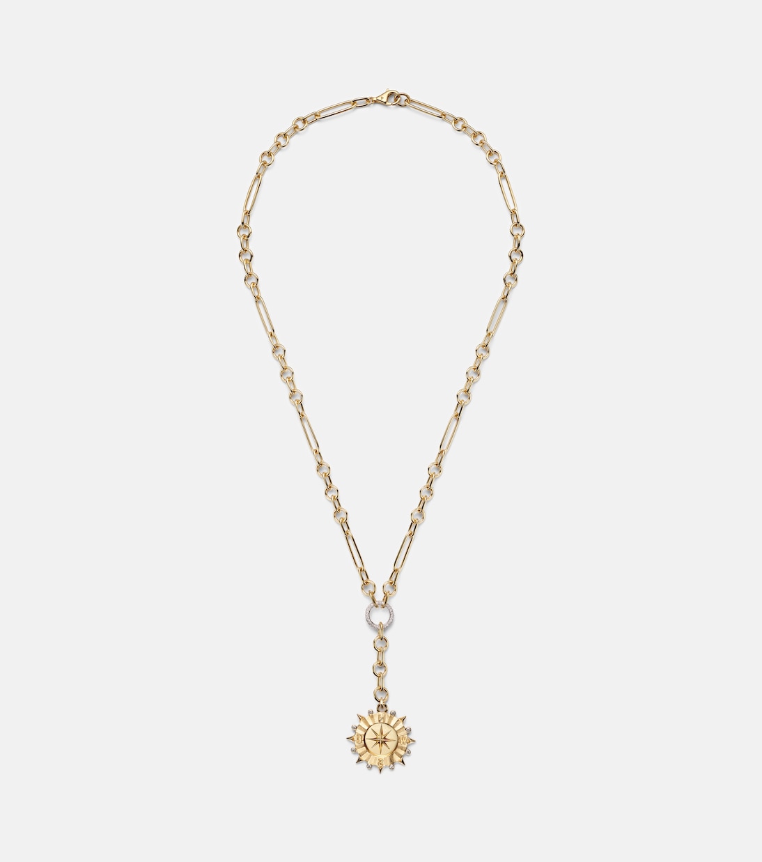 Collar Internal Compass Small de oro de 18 ct con diamantes | FoundRae
