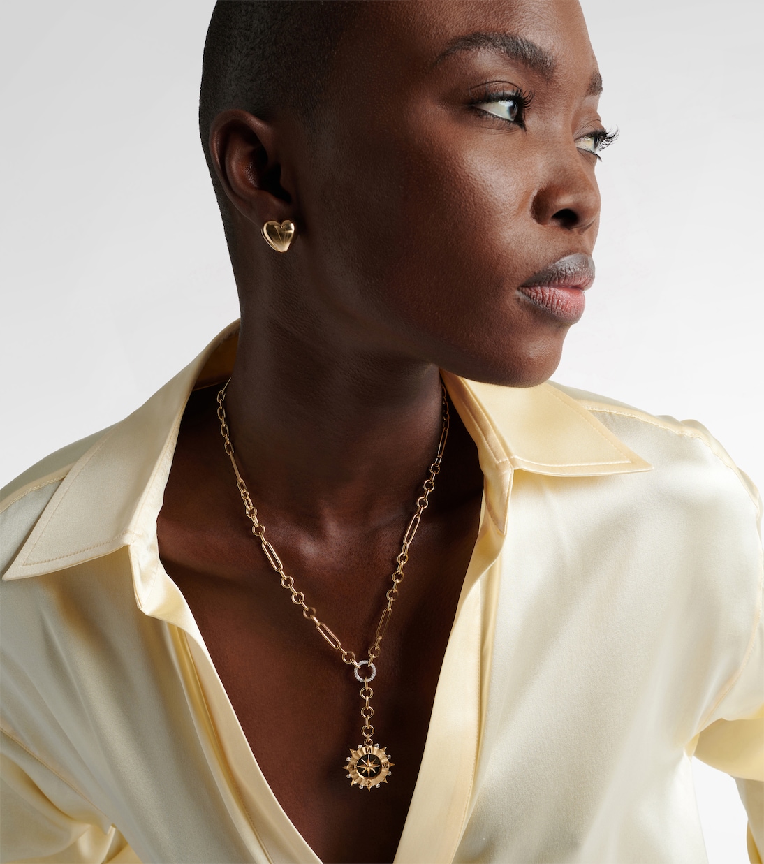 Collar Internal Compass Small de oro de 18 ct con diamantes | FoundRae