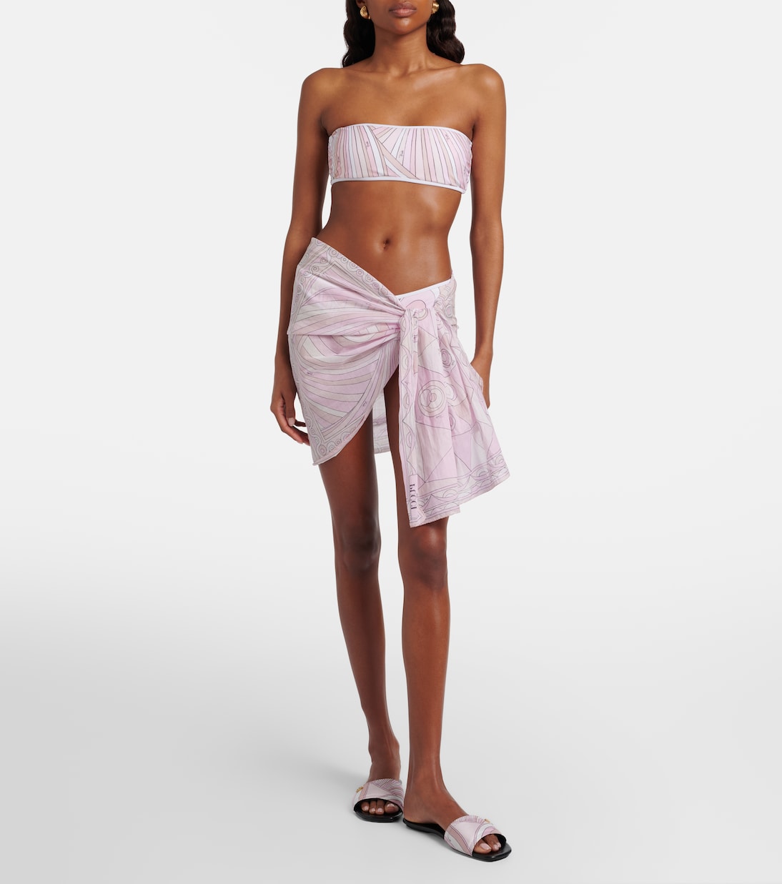 Occhi棉质沙滩罩衫半身裙 | Pucci