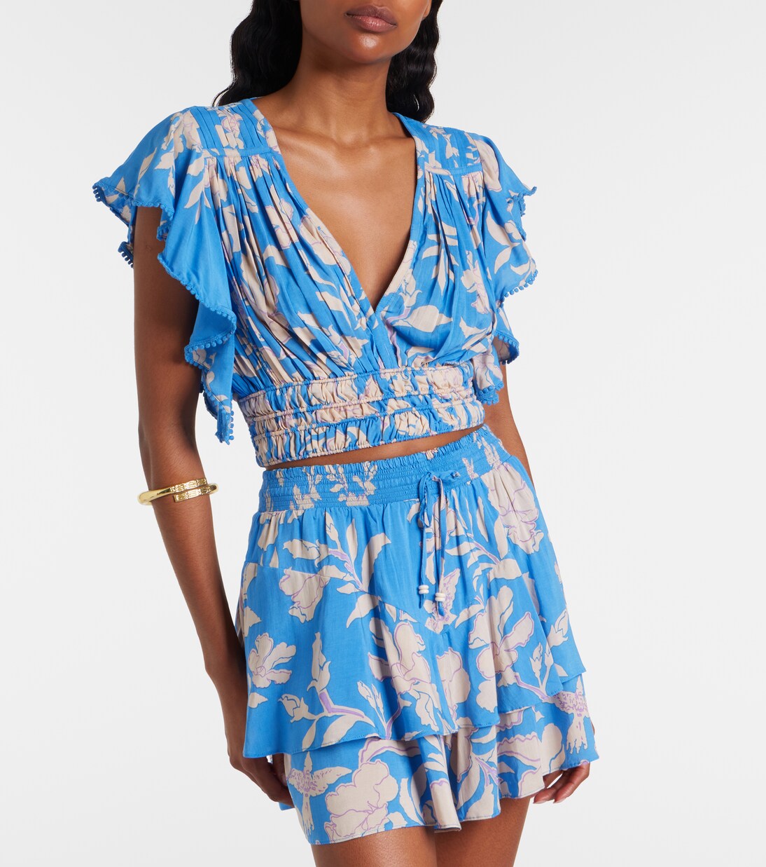 Pearl floral crop top | Poupette St Barth