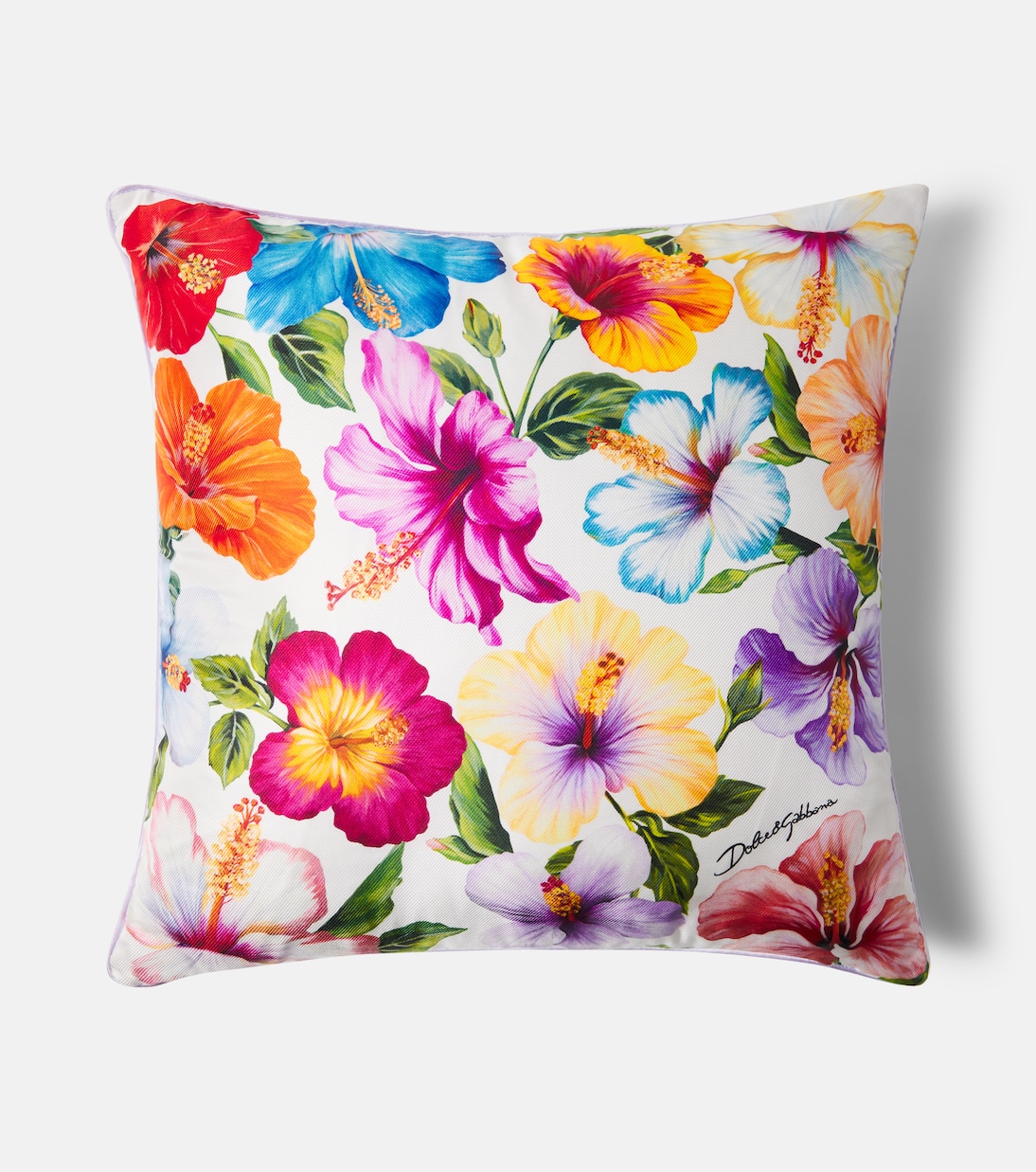Floral cotton canvas cushion | Dolce&Gabbana Casa