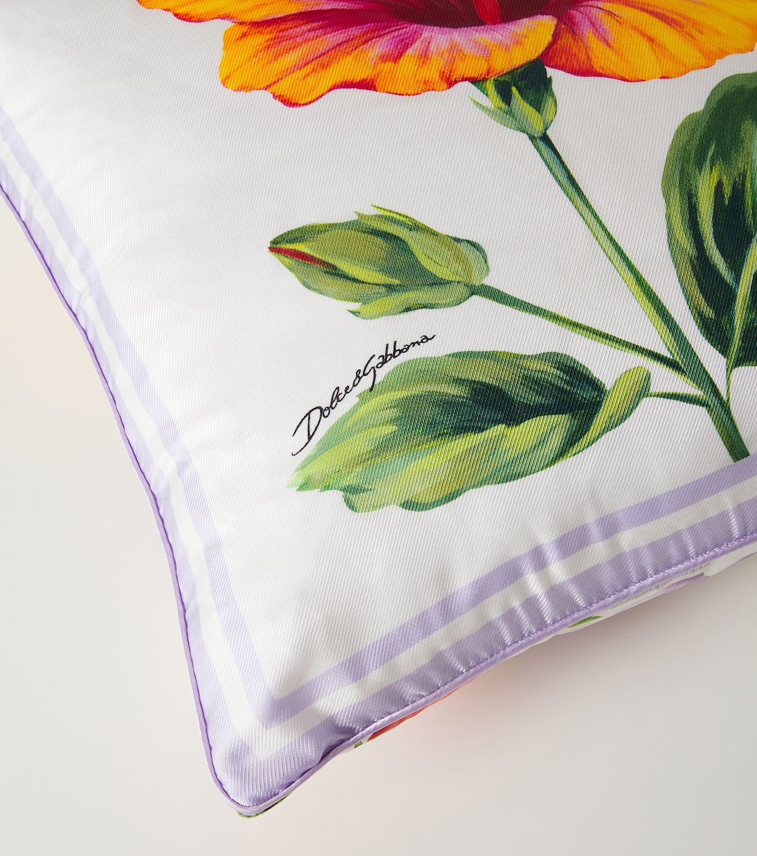 Floral cotton canvas cushion | Dolce&Gabbana Casa