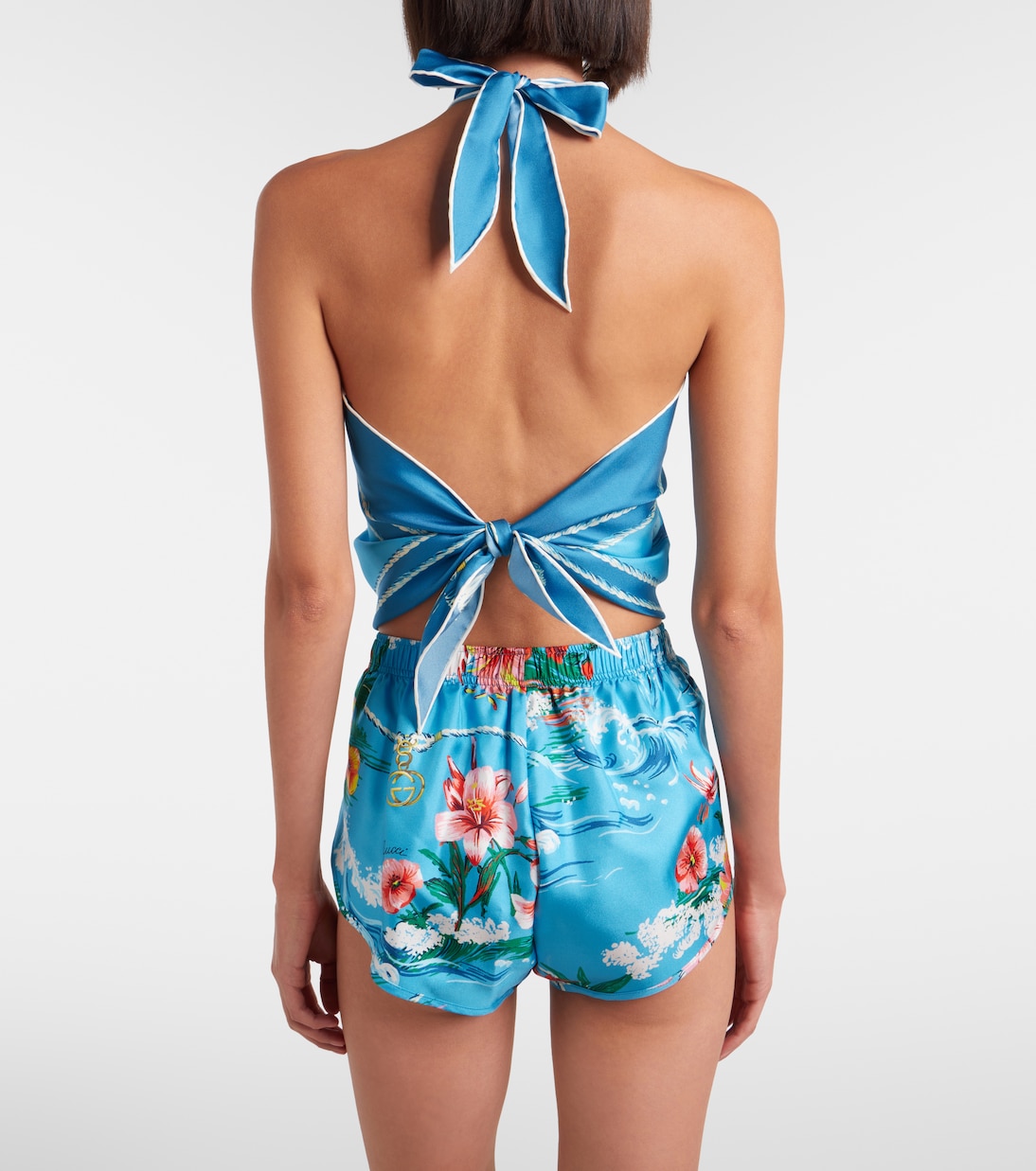 Cropped-Top aus Seiden-Twill | Gucci