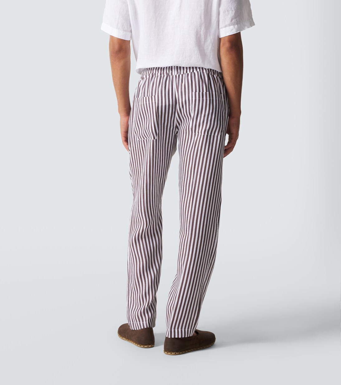 Striped linen straight pants | Fedeli