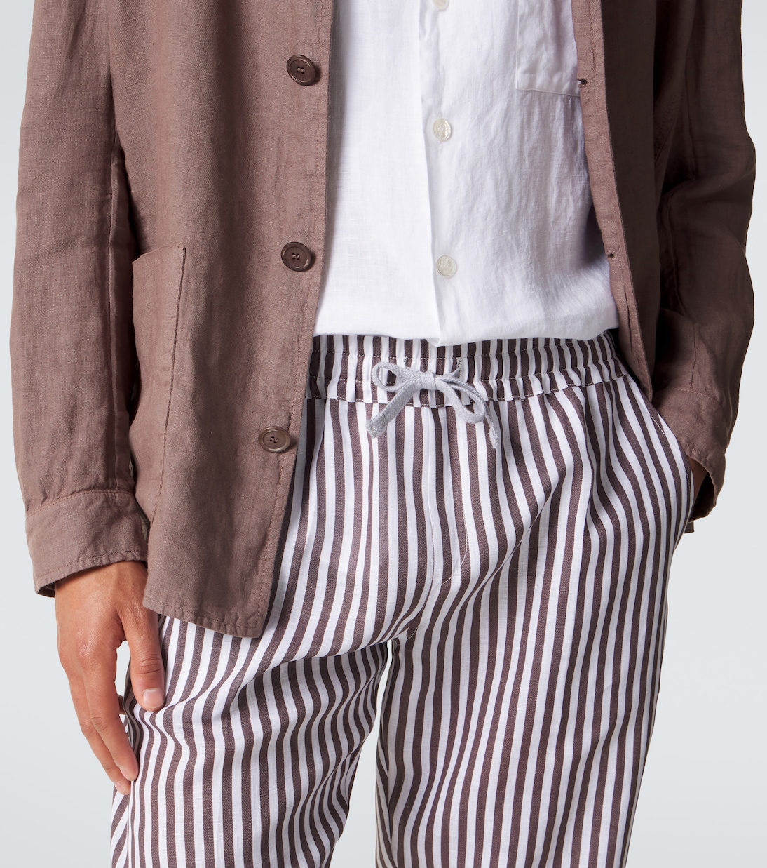 Striped linen straight pants | Fedeli