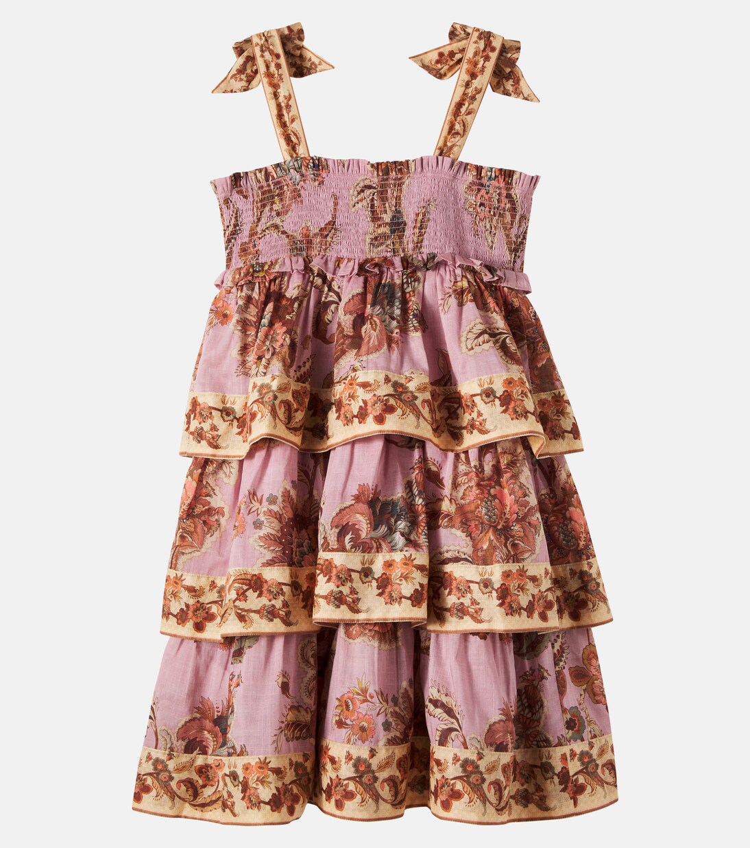 Aster floral tiered cotton dress | Zimmermann Kids