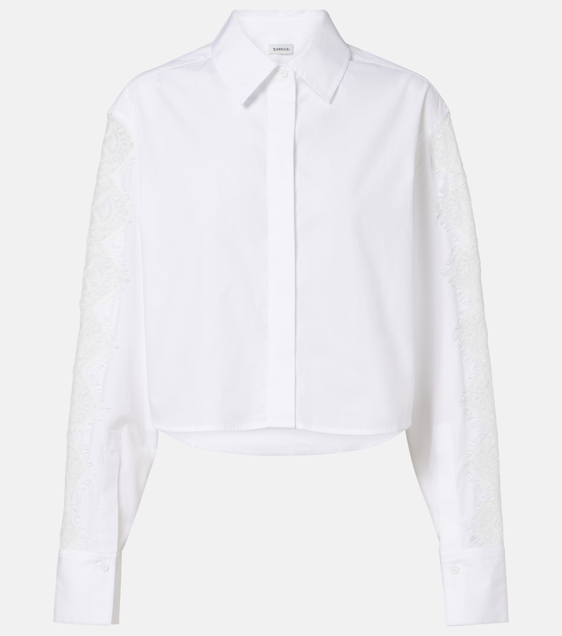 Lace-trimmed cotton poplin shirt | Simkhai