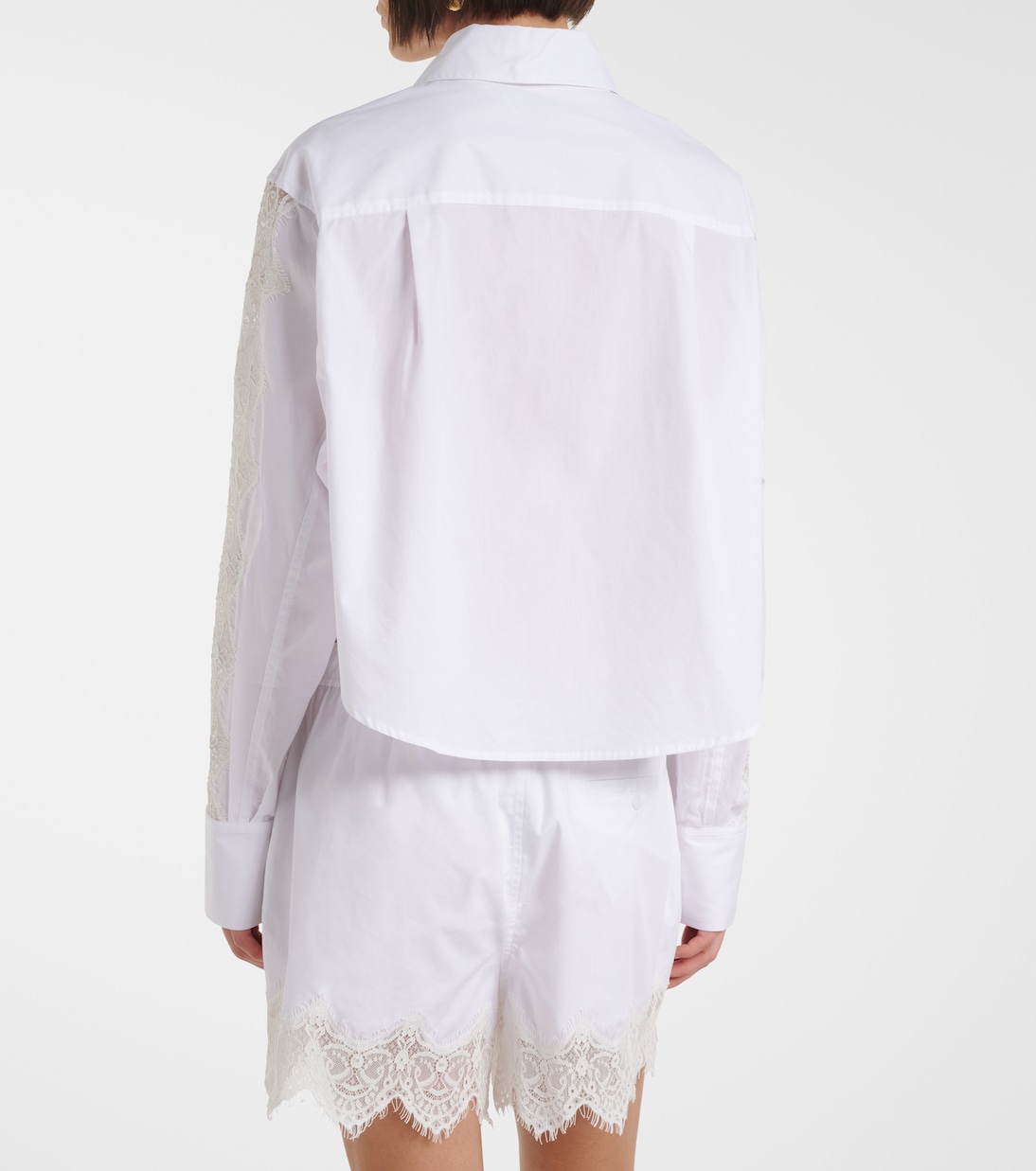Lace-trimmed cotton poplin shirt | Simkhai