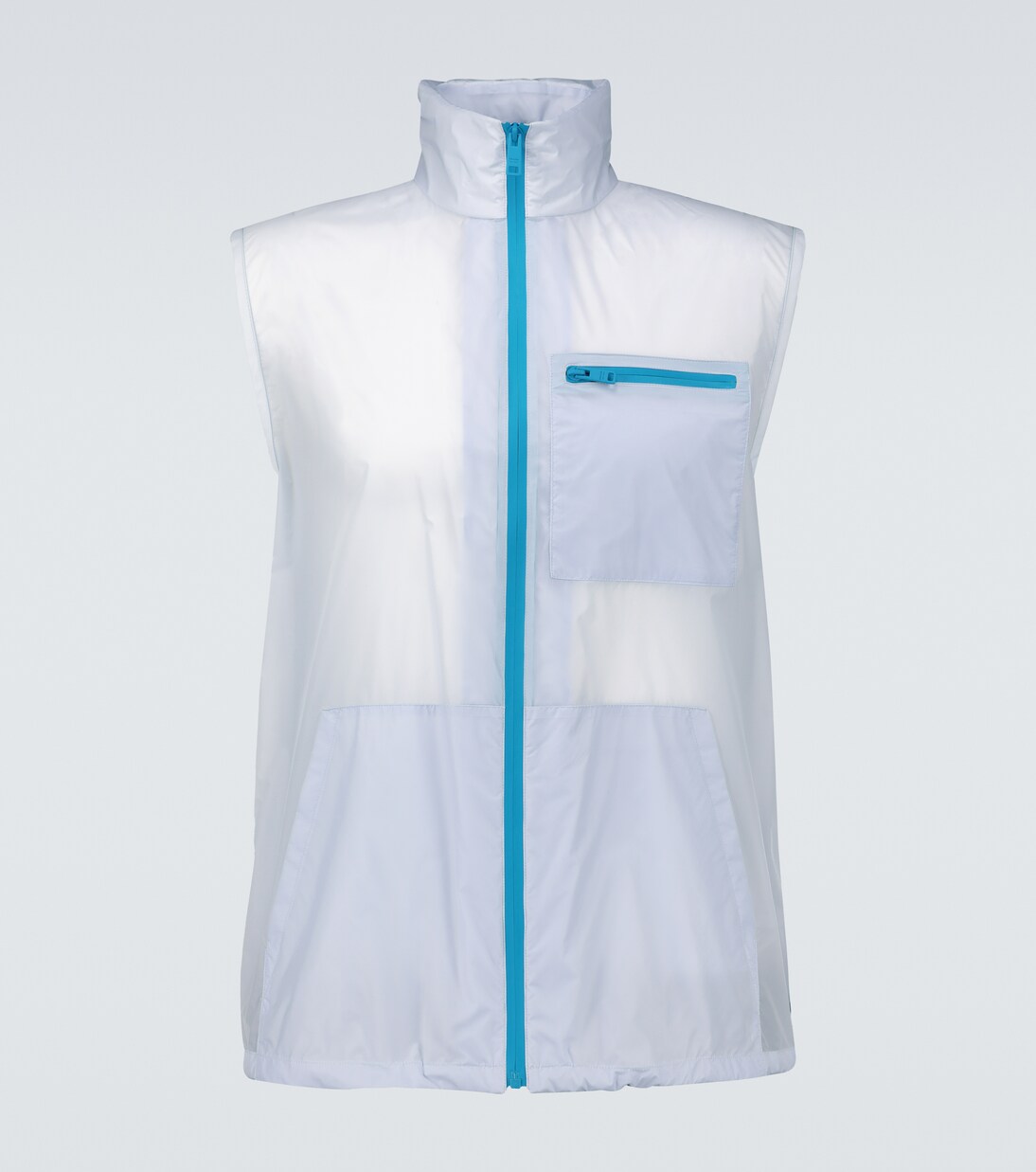 technical gilet with packaway hood | Prada