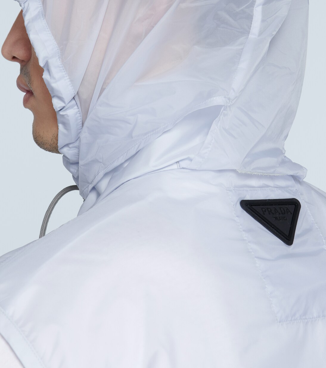 technical gilet with packaway hood | Prada