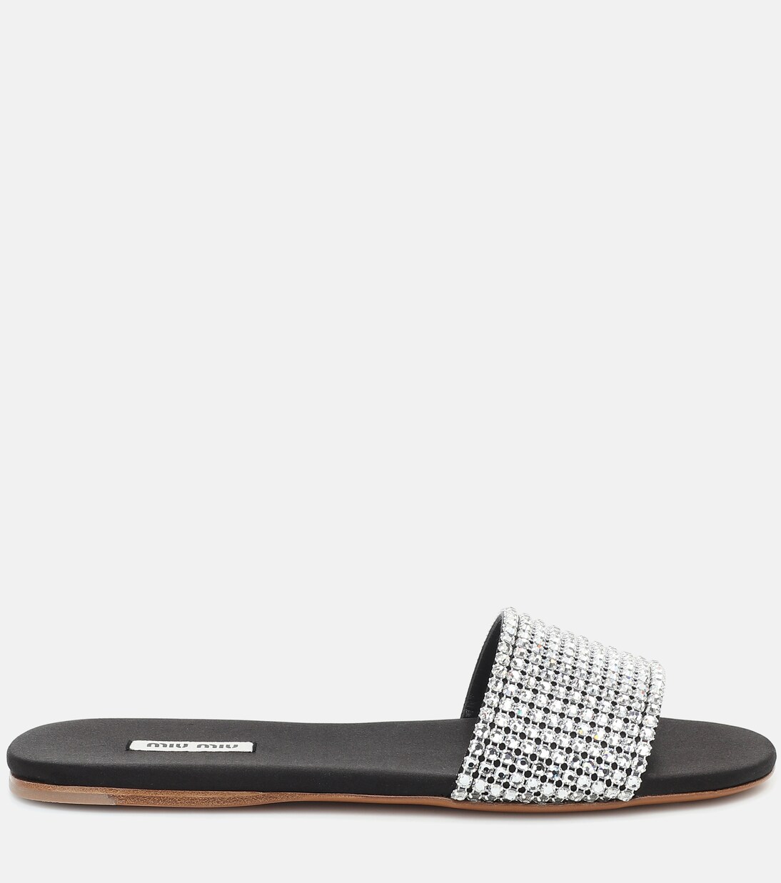 Mules en satin à cristaux | Miu Miu