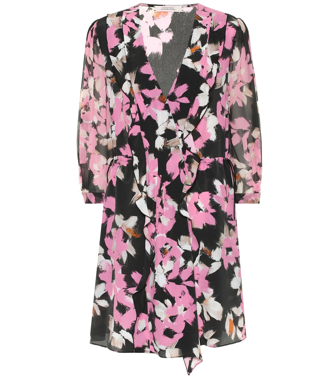 Robe portefeuille en soie mélangée à fleurs | Dorothee Schumacher