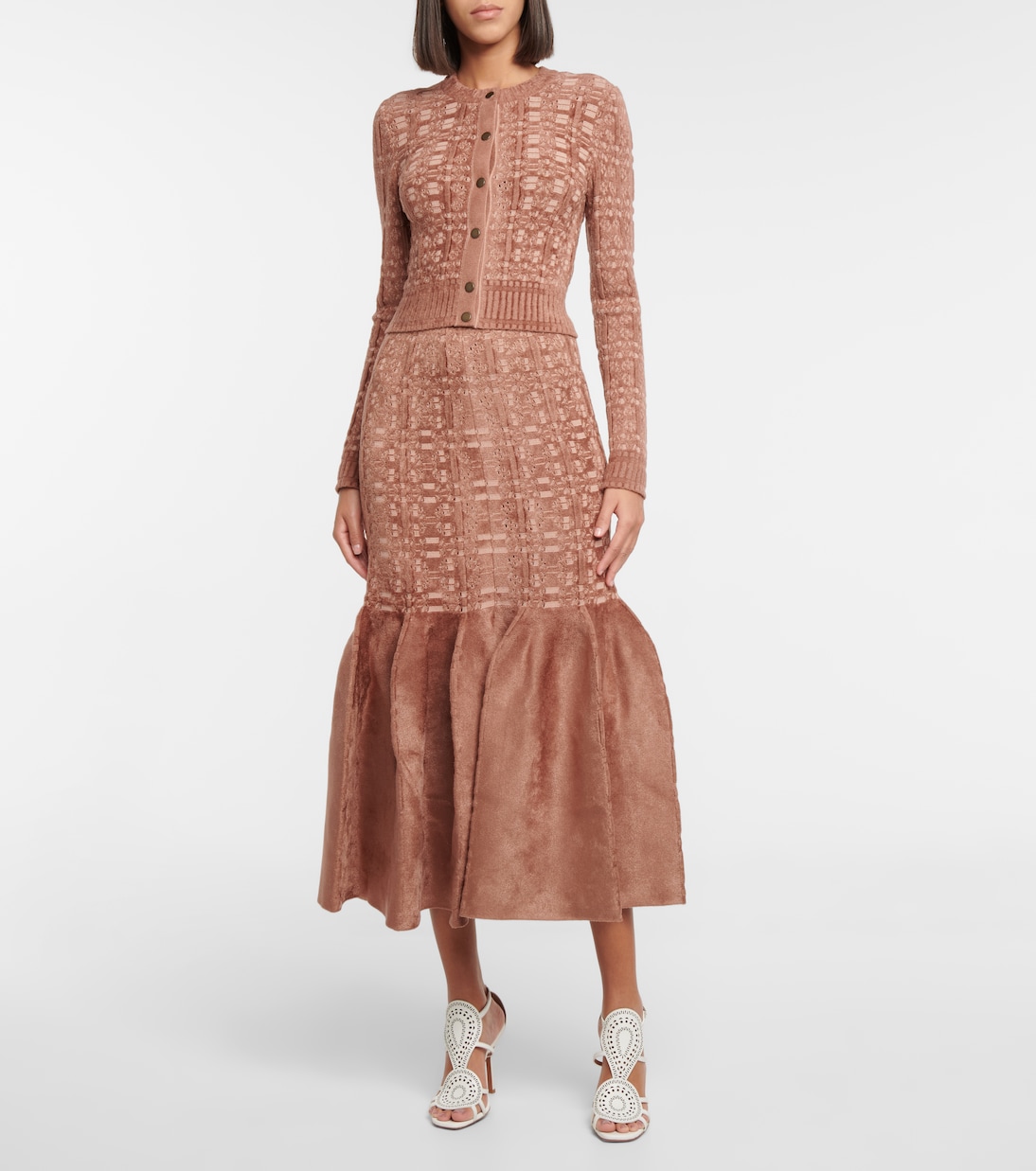 Falda midi de encaje | Alaïa