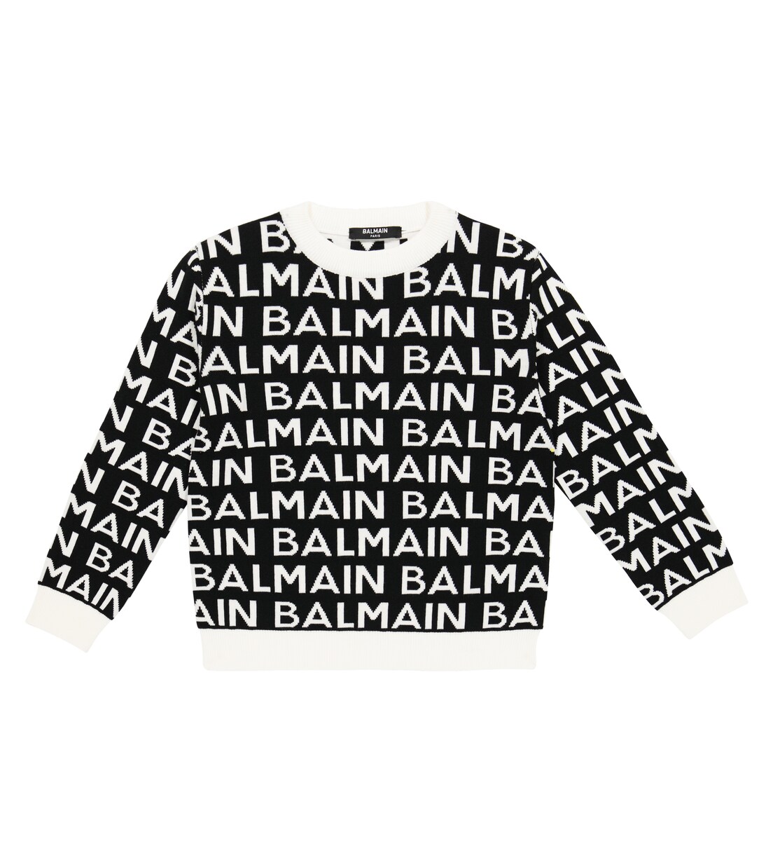Logo intarsia wool sweater | Balmain Kids