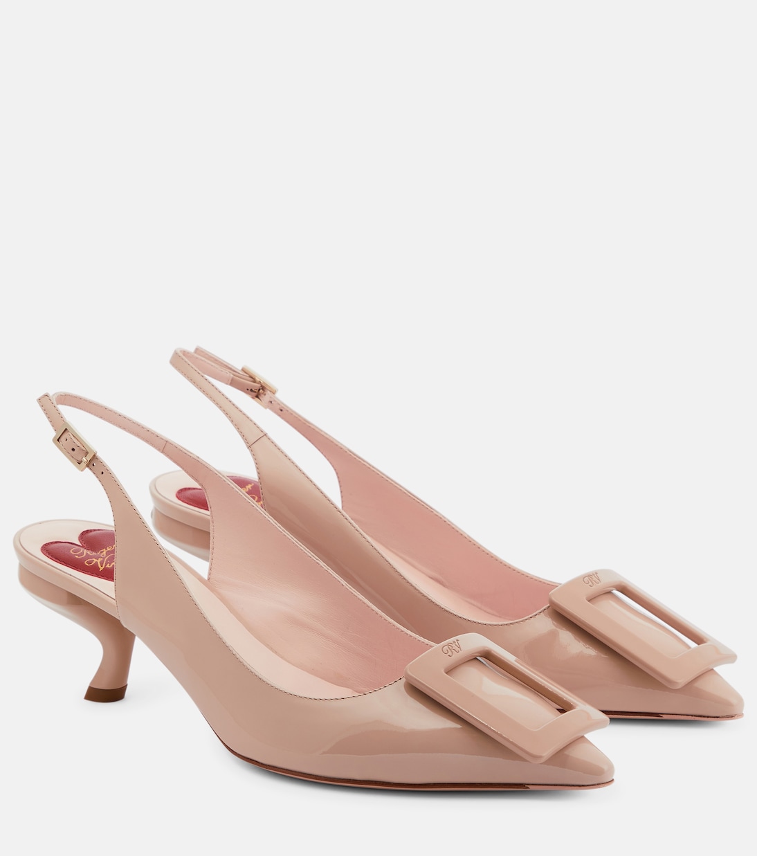 Virgule leather slingback pumps | Roger Vivier