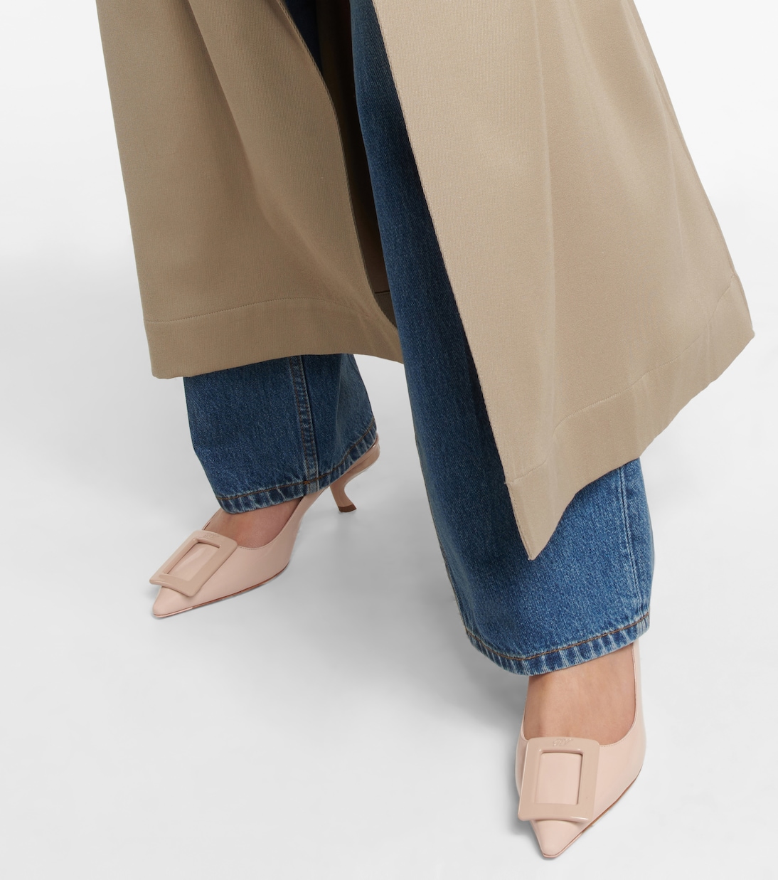 Virgule leather slingback pumps | Roger Vivier