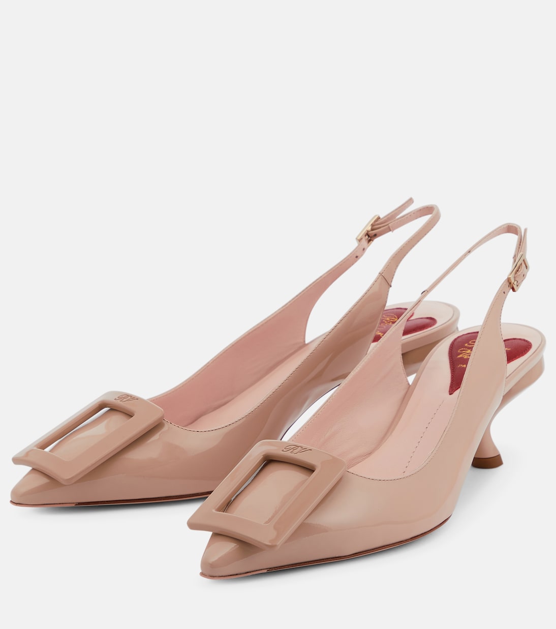 Virgule leather slingback pumps | Roger Vivier