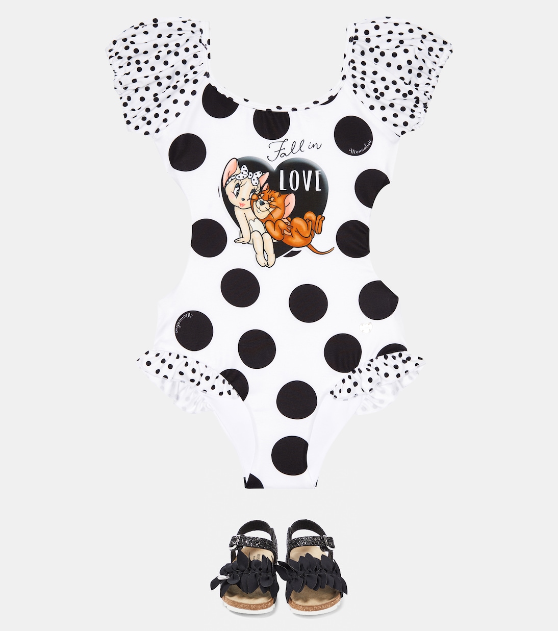 Jerry printed polka-dotted swimsuit | Monnalisa
