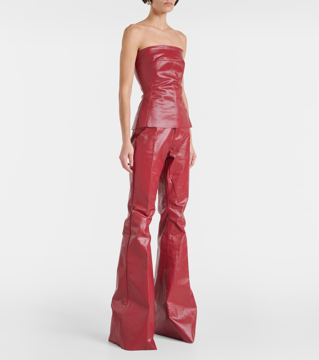 Coated denim corset top | Rick Owens