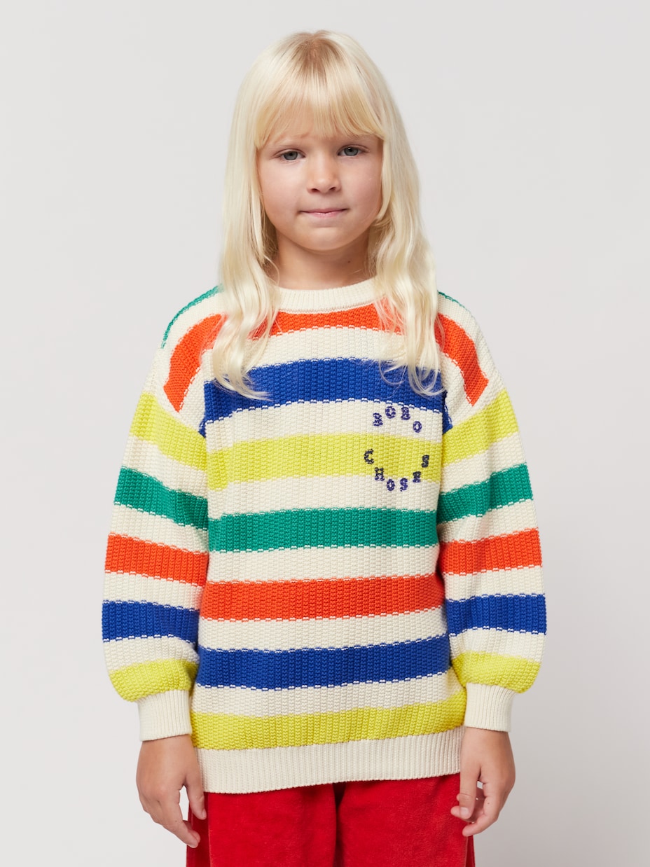 Striped cotton sweater | Bobo Choses