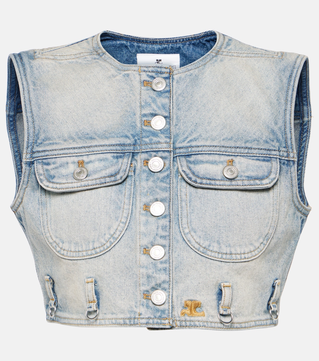 Cropped denim vest | Courrèges