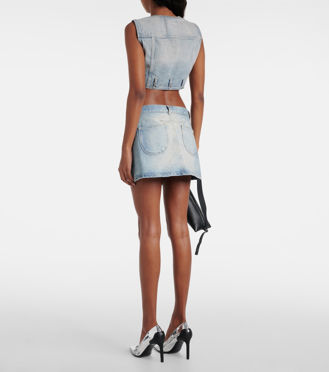 Cropped denim vest | Courrèges