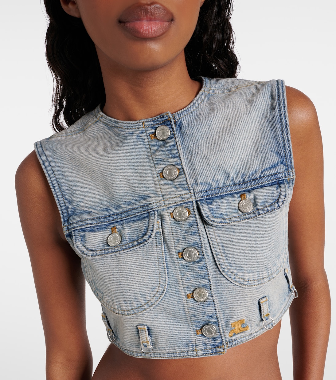 Cropped denim vest | Courrèges