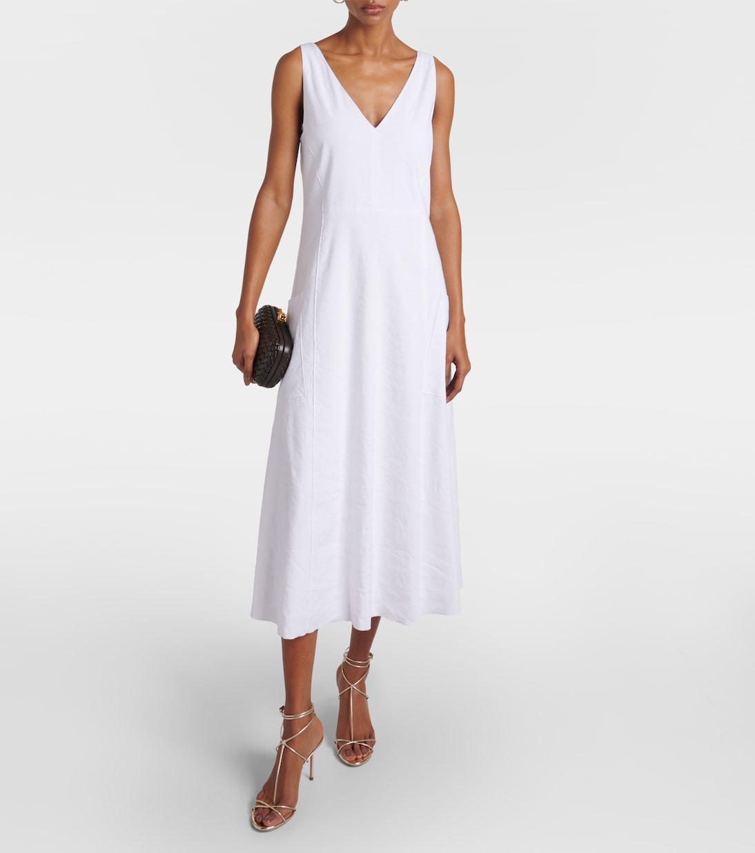 Linen-blend midi dress | Vince