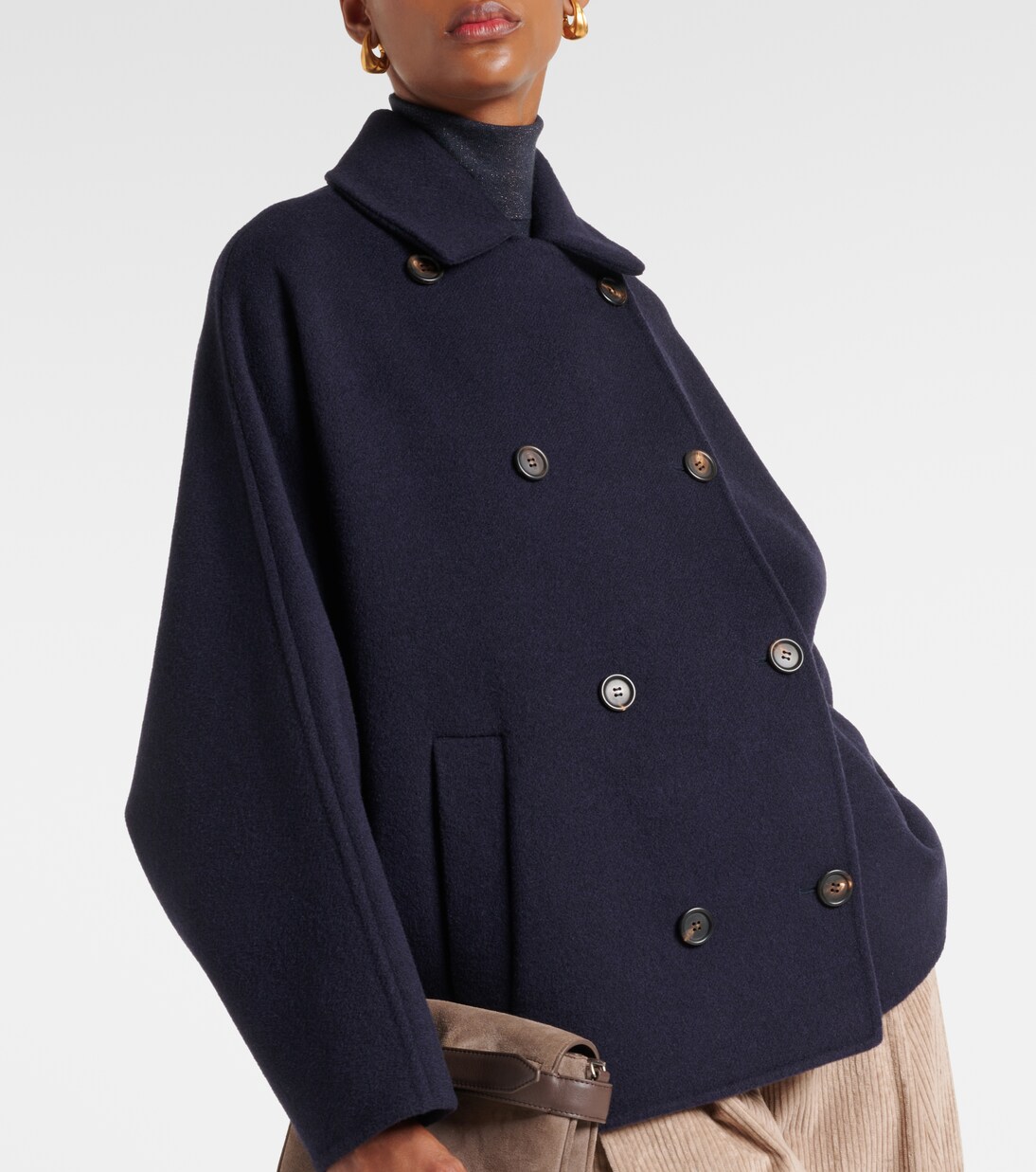 Cropped wool and cashmere coat | Brunello Cucinelli