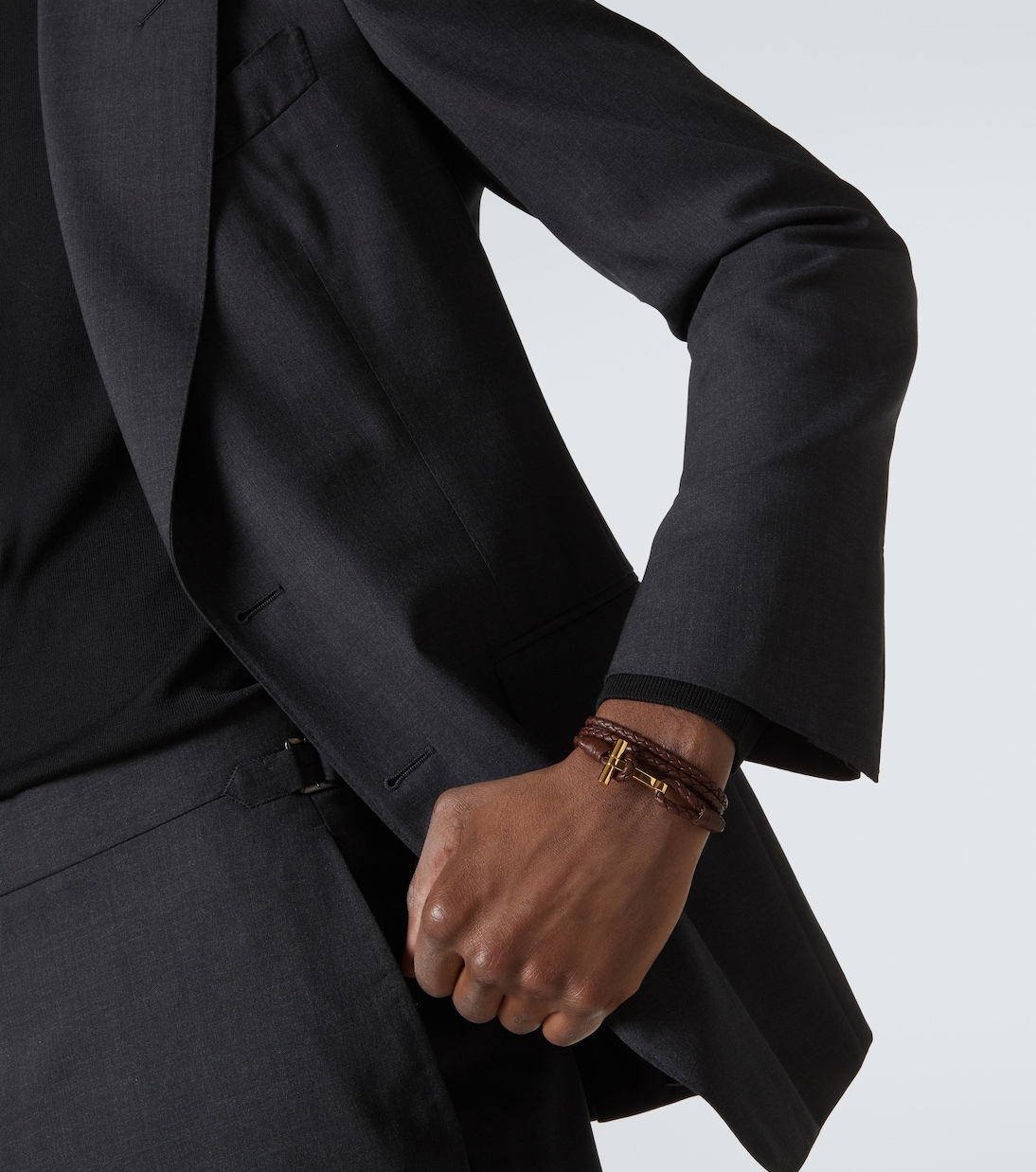 T braided leather bracelet | Tom Ford
