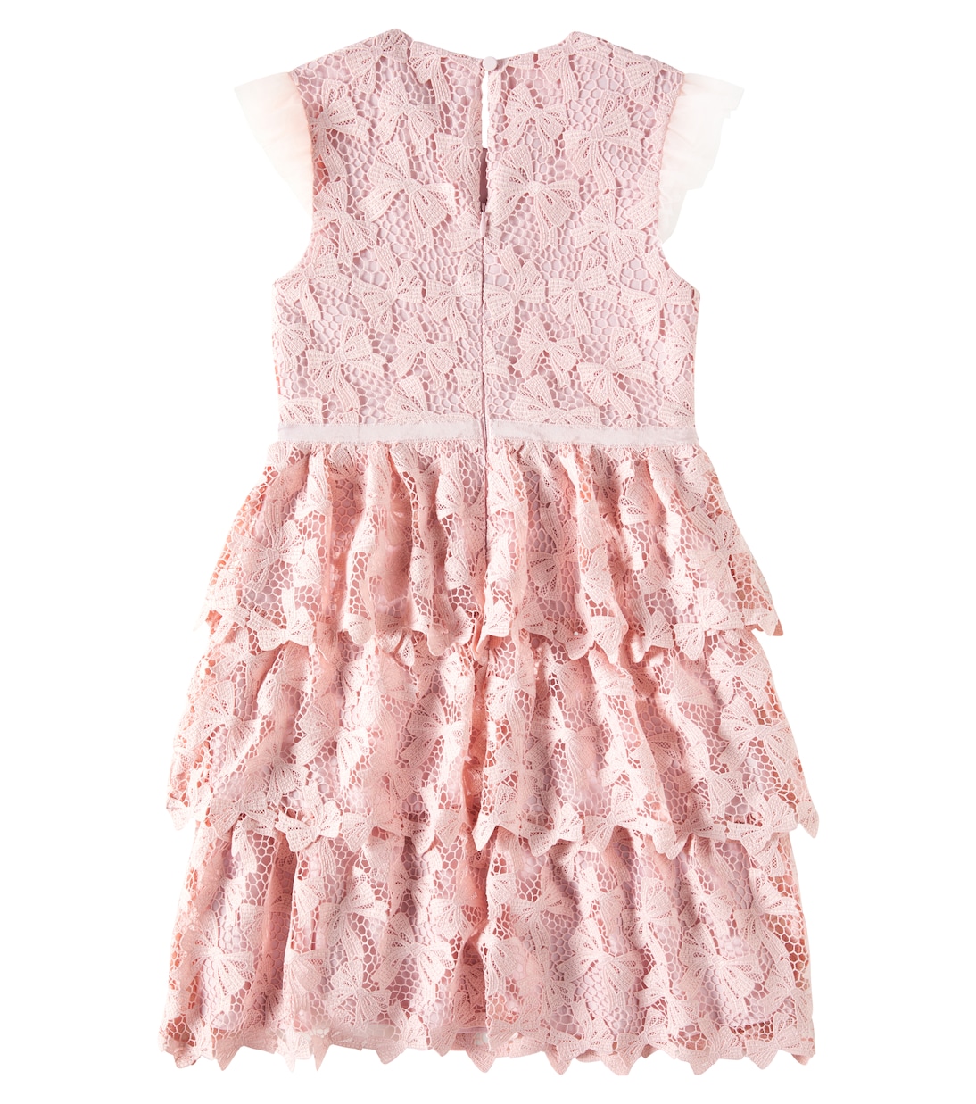 Abito in pizzo a balze con fiocco | Self-Portrait Kids