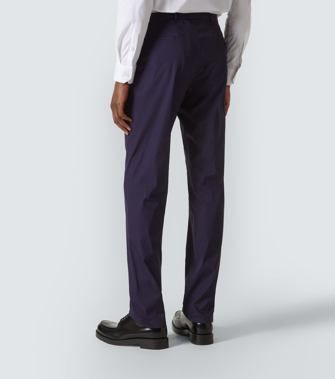 Cotton-blend poplin straight pants | Prada