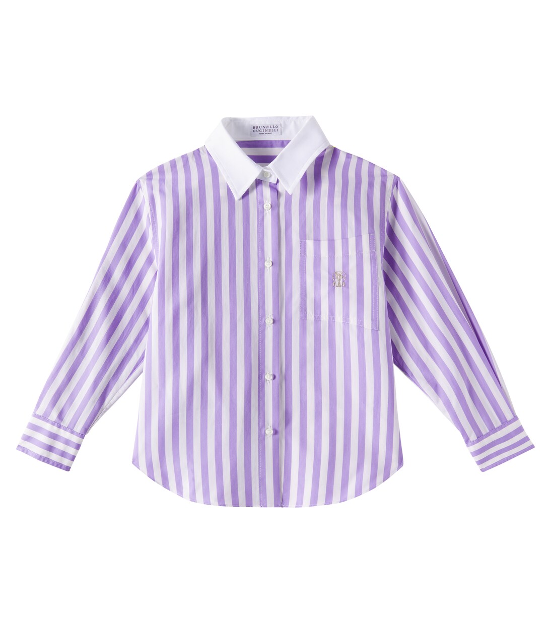 Striped cotton and silk blouse | Brunello Cucinelli Kids