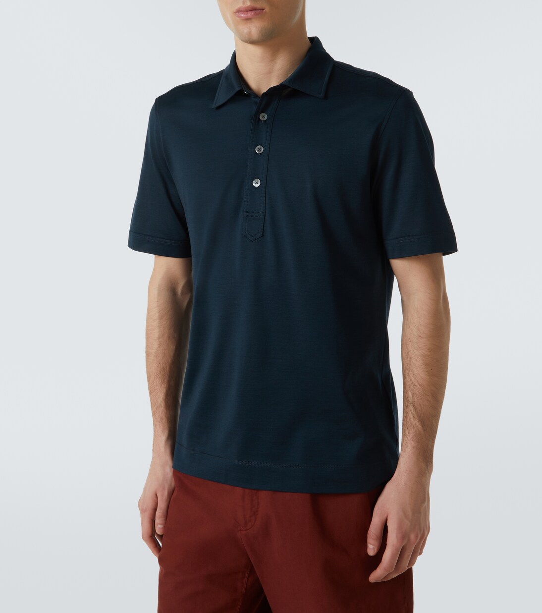 Polohemd aus Baumwolle und Seide | Zegna