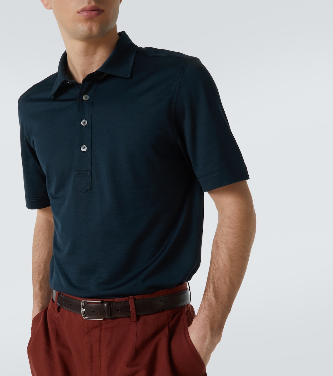 Polohemd aus Baumwolle und Seide | Zegna