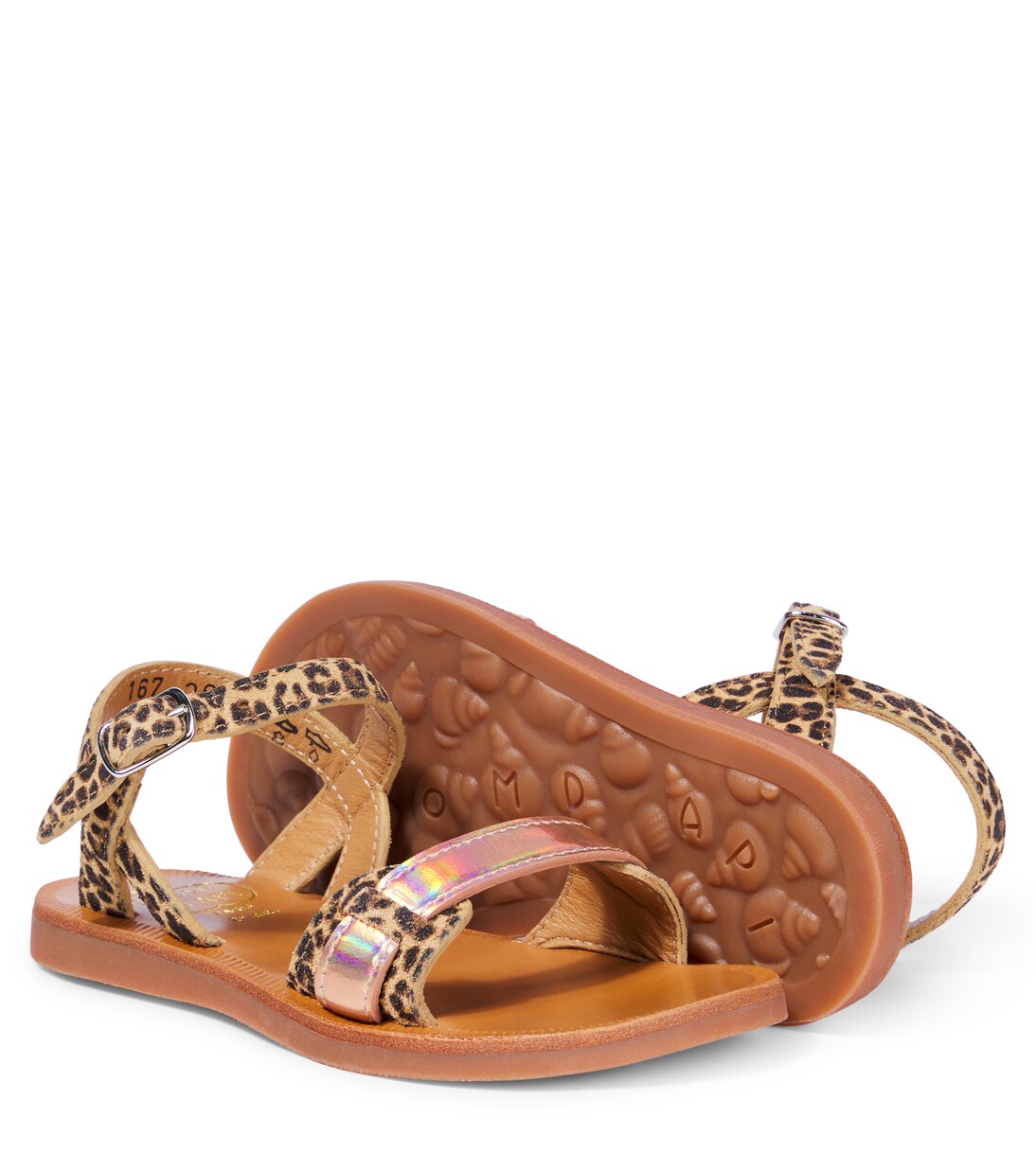 Avignon leopard-print leather sandals | Pom d'Api