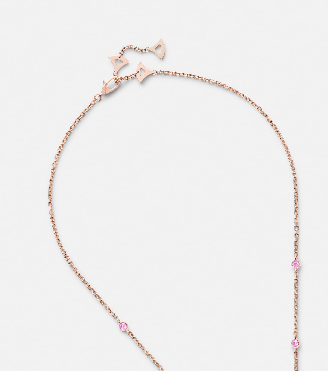 Divas' Dream 18kt rose gold pendant necklace with diamonds, sapphires, and rubies | Bvlgari
