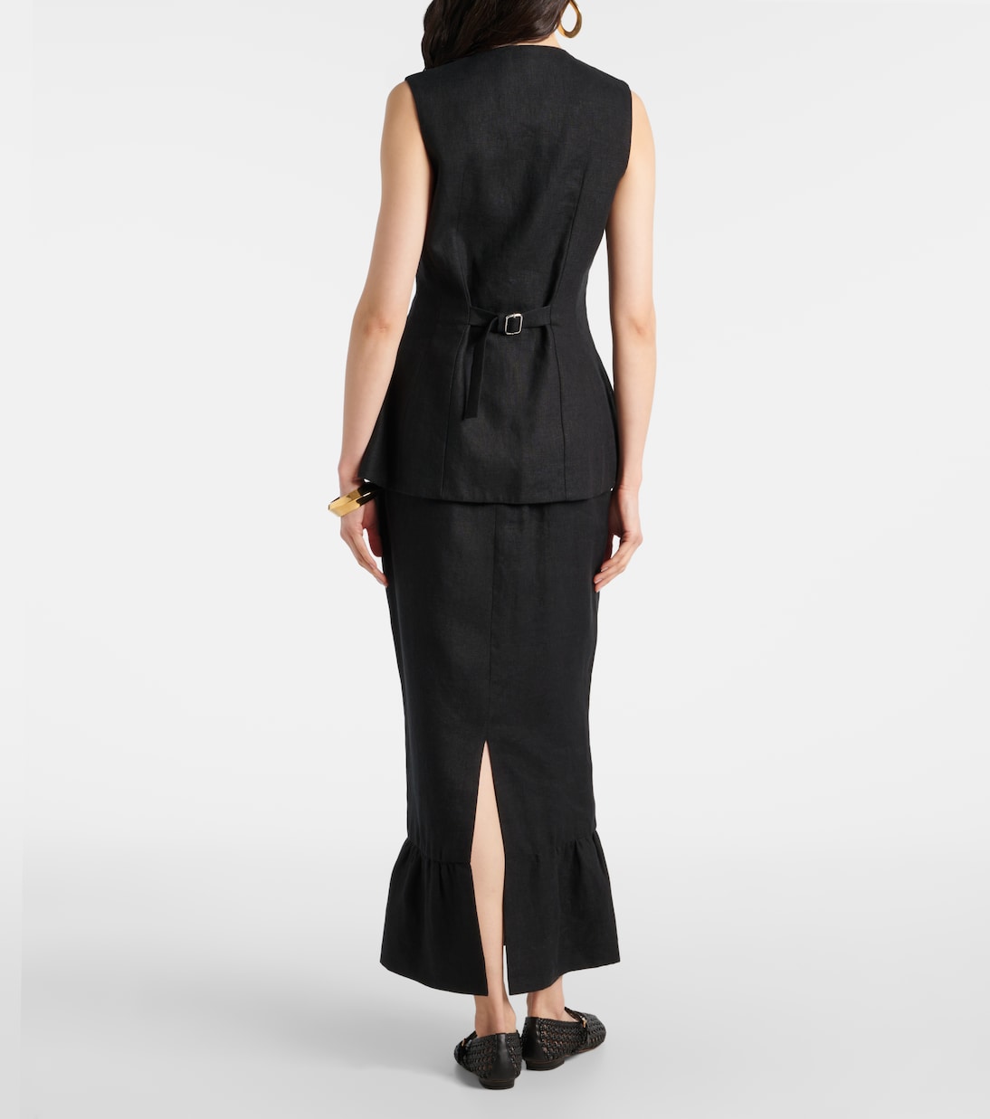 Matilda ruffled linen vest | Posse