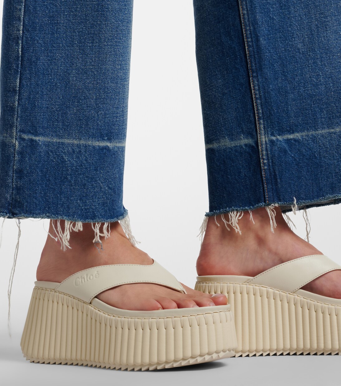 Nama 80 leather platform thong sandals | Chloé