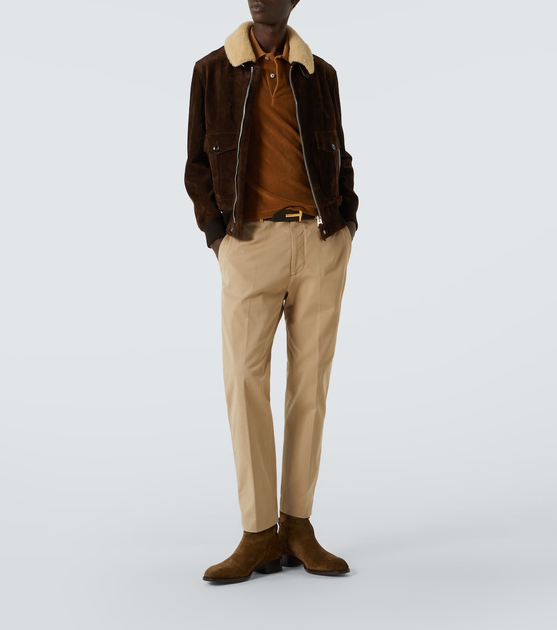 Shearling-trimmed suede blouson | Tom Ford