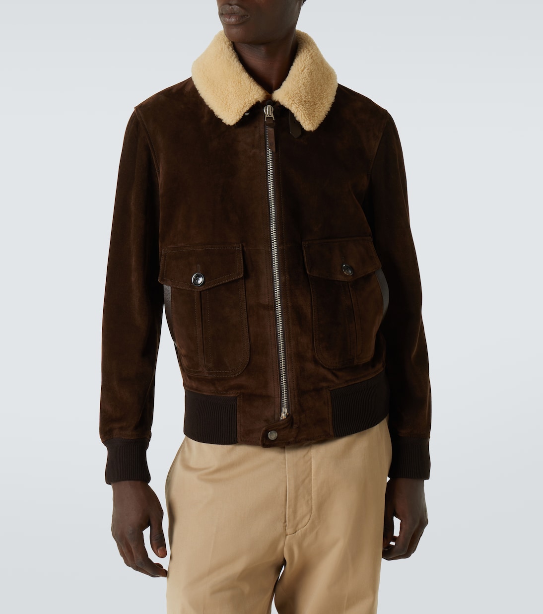 Shearling-trimmed suede blouson | Tom Ford
