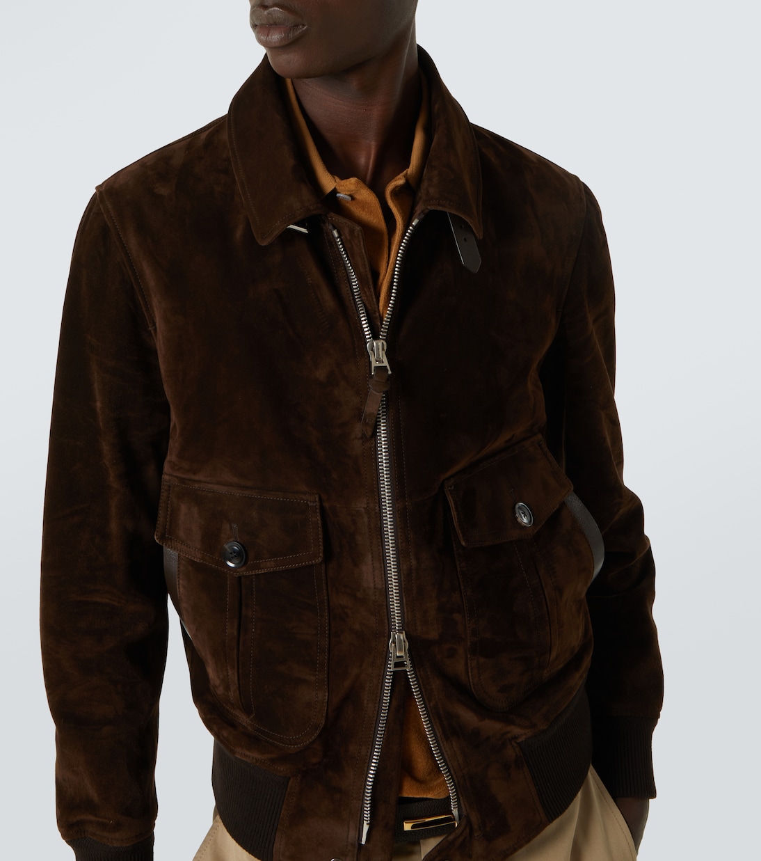 Shearling-trimmed suede blouson | Tom Ford