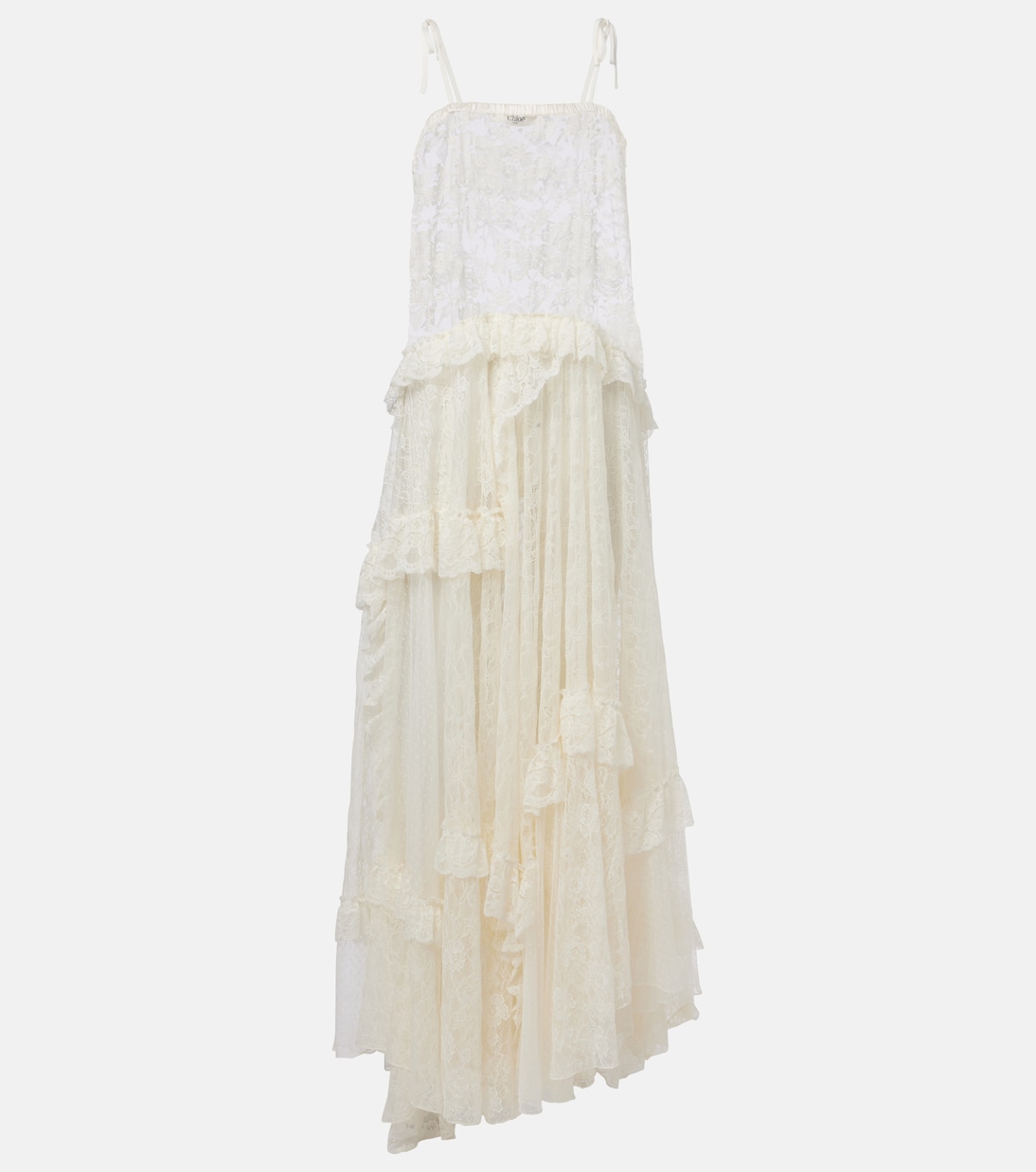 Ruffled sheer lace maxi dress | Chloé