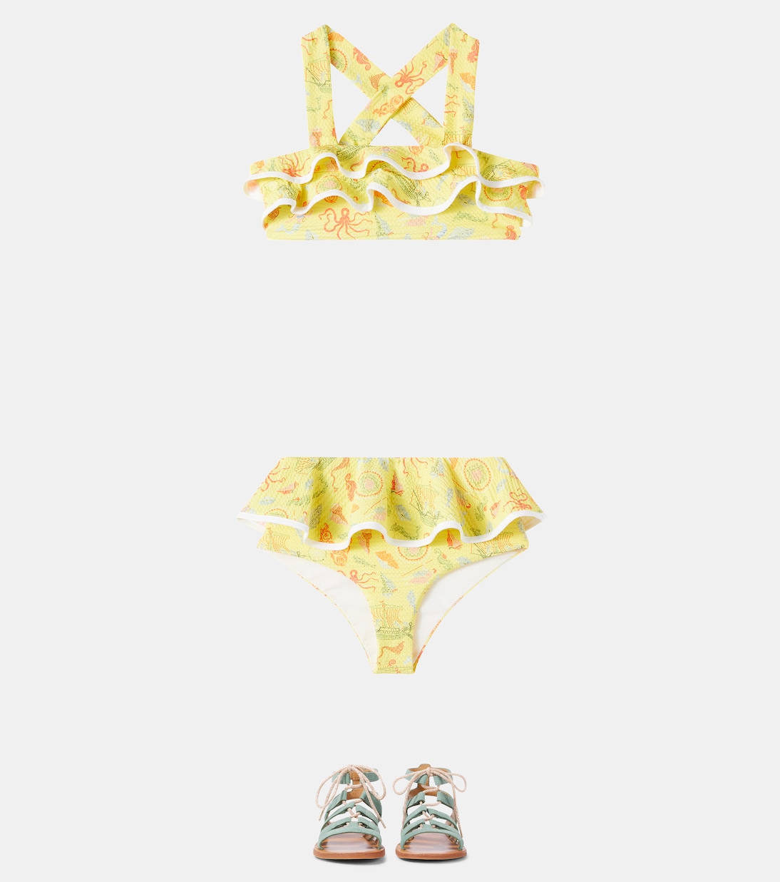 Bumby Aman printed ruffled bikini top | Marysia Bumby